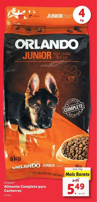 Lidl Orlando Alimento Completo para Cachorros Emb. 4 kg promoção
