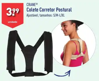ALDI CRANE Colete Corretor Postural Ajustável; tamanhos: S/M-L/XL promoção