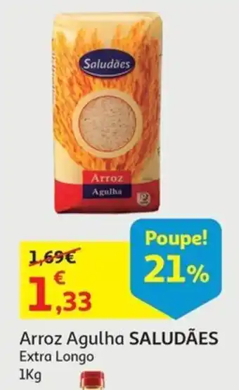 Auchan Arroz Agulha SALUDÃES Extra Longo 1kg promoção
