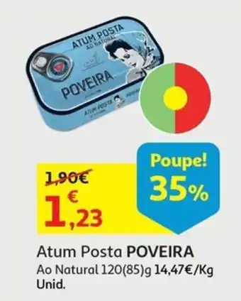 Auchan Atum Posta POVEIRA Ao Natural 120(85)g promoção