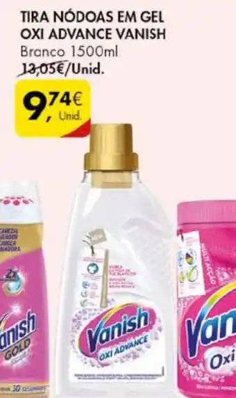Pingo Doce TIRA NÓDOAS EM GEL OXI ADVANCE VANISH Branco 1500ml promoção