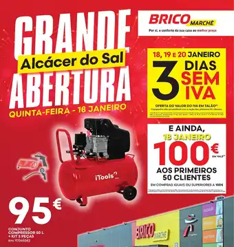 Bricomarché CONJUNTO COMPRESSOR 50 L + KIT 3 PEÇAS Itm: 97045082 promoção
