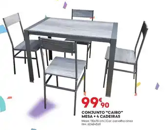 Bricomarché CONJUNTO "CAIRO" MESA + 4 CADEIRAS promoção