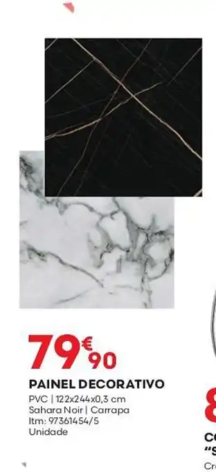Bricomarché PAINEL DECORATIVO PVC | 122x244x0,3 cm Sahara Noir | Carrapa Itm: 97361454/5 Unidade promoção