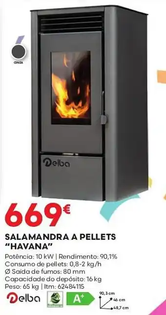 Bricomarché SALAMANDRA A PELLETS "HAVANA" promoção