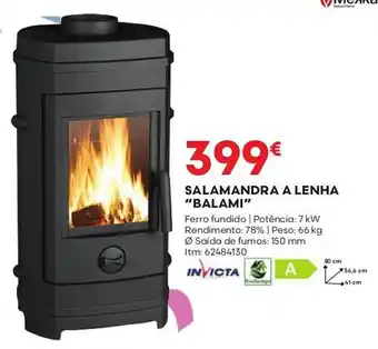 Bricomarché SALAMANDRA A LENHA "BALAMI" promoção