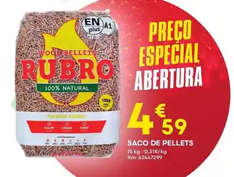 Bricomarché SACO DE PELLETS 15 kg -0,31€/kg Itm: 62447299 promoção
