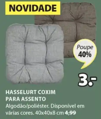JYSK Hasselurt Coxim para Assento 40x40x8cm promoção