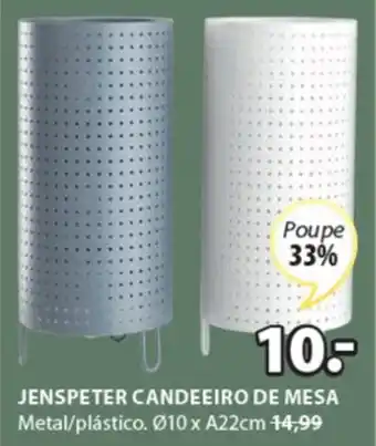 JYSK Jenspeter Candeeiro de Mesa 10x22cm promoção