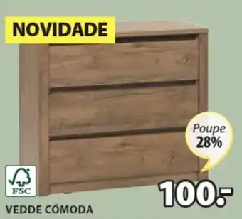 Vedde Cómoda 3 Gavetas 90x80x43cm