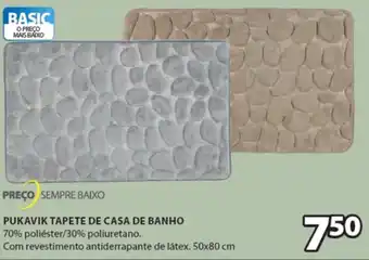 JYSK Preço Sempre Baixo Pukavik Tapete de Casa de Banho 50x80cm promoção