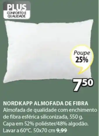 JYSK Plus Nordkapp Almofada de Fibra 50x70cm promoção
