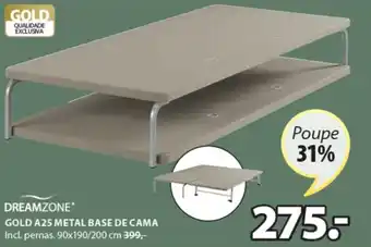 JYSK Dreamzone Gold A45 Metal Base de Cama 90x190/200cm promoção