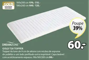 JYSK Dreamzone Gold T20 Topper 90x190/200cm promoção