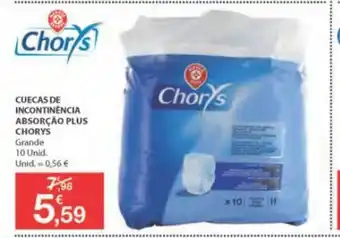 E.Leclerc Cuecasde Incontinéncia Absorção Plus Chorys 10 Unid promoção
