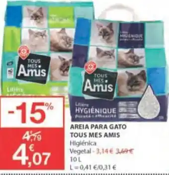 E.Leclerc Areia Para Gato Tous Mes Amis 10L promoção