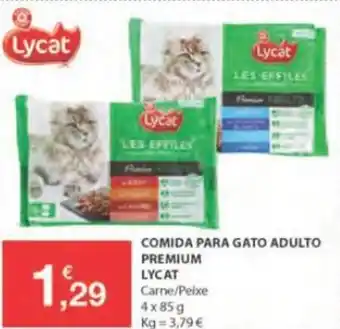 E.Leclerc Comida Para Gato Adulto Premium Lycat 4x85g promoção