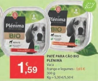 E.Leclerc Pate Para Cão Bio Plenima 300g promoção