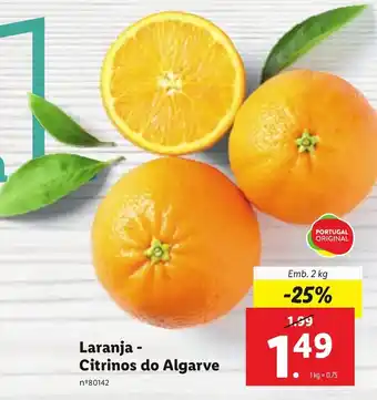 Lidl Laranja Citrinos do Algarve 2kg promoção