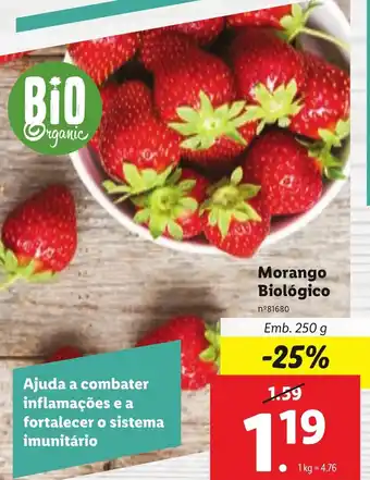 Lidl Morango Biologico 250g promoção