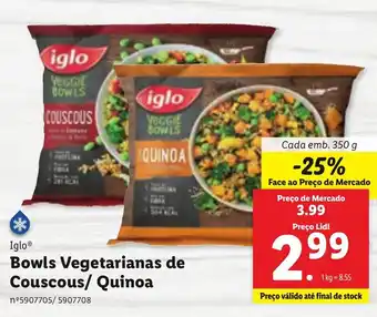 Lidl Bowl Vegetarianas de Couscous/ Quinoa 350g promoção