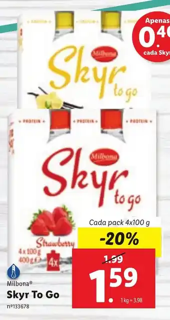 Lidl Skyr To Go 4x100g promoção
