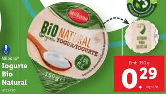 Lidl Iogurte Bio Natural promoção