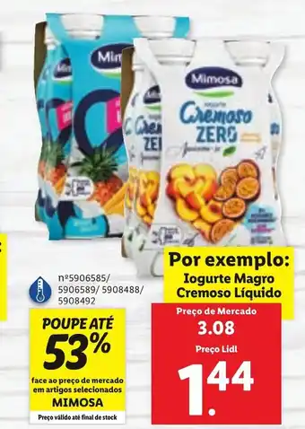 Lidl Mimosa Cremoso Zero promoção