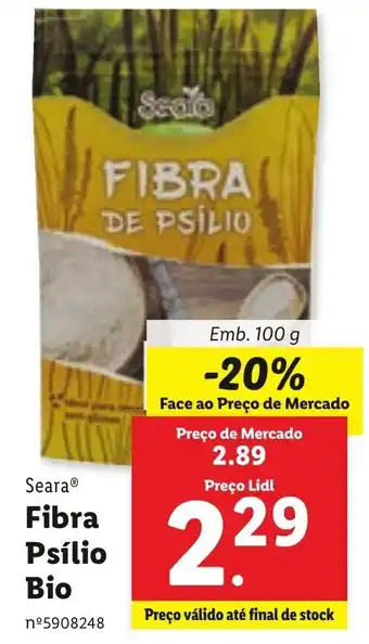 Lidl Fibra Psílio Bio100g promoção