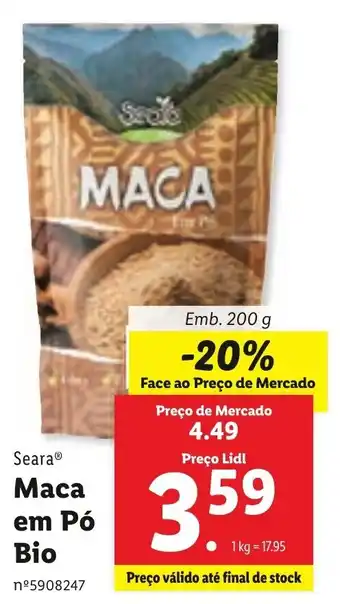 Lidl Maca em Pó Bio 200g promoção