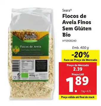 Flocos de Aveia Finos sem Glúten Bio 400g