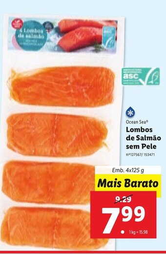 Lidl Lombos de Salmão sem Pele 4x125g promoção
