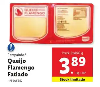 Lidl Queijo FLamengo Fatiado 2x400g promoção