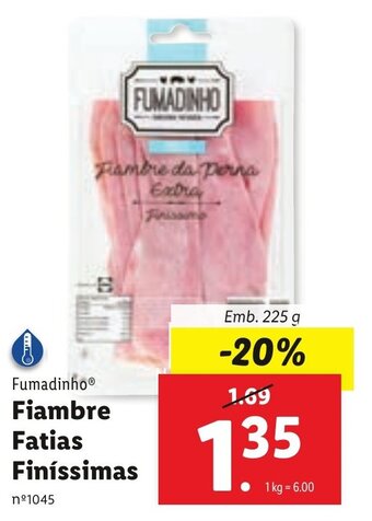 Lidl Fiambre Fatias Finíssimas 225g promoção