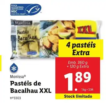 Lidl Pastéis de Bacalhua XXL 360g promoção