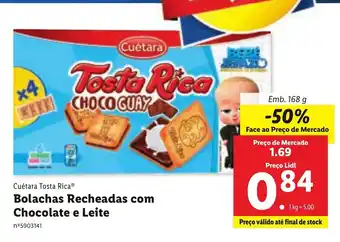 Lidl Bolachas Recheadas de Chocolate e Leite 168g promoção