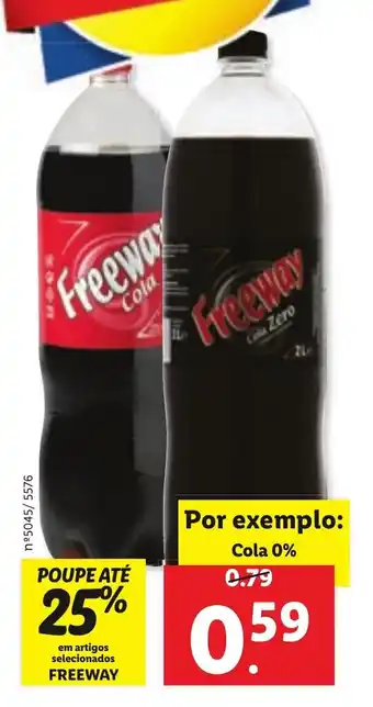 Lidl Freeway Cola 0% promoção