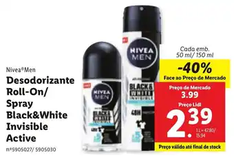 Desodorizante Roll-On/ Spray Black & White Invisible Active 50ml/50ml