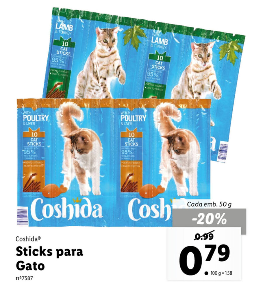 Promoção Coshida Sticks para Gato em Lidl