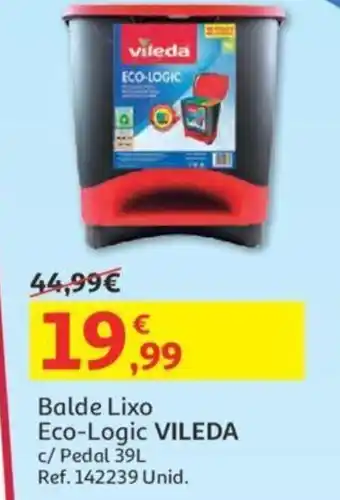 Auchan Balde Lixo Eco-Logic Vileda 39L promoção