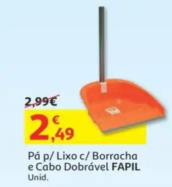 Auchan Pá p/Lixo c/Borracha e Cabo Dobrável Fapil promoção