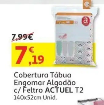 Auchan Cobertura Tábua Engomar Algodão c/ Feltro Actuel T2 140x52cm promoção