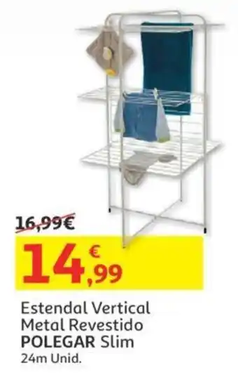 Auchan Estendal Vertical Metal Revestido Polegar Slim 24m promoção