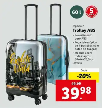 Lidl Topmove Trolley ABS 66x44x26,5cm promoção