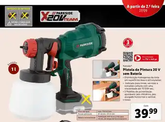 Lidl Paekside Pistola de Pintura 20V sem Bateria 1L promoção