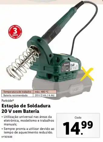 Lidl Parkside Estação de Soldadura 20V sem Bareia promoção