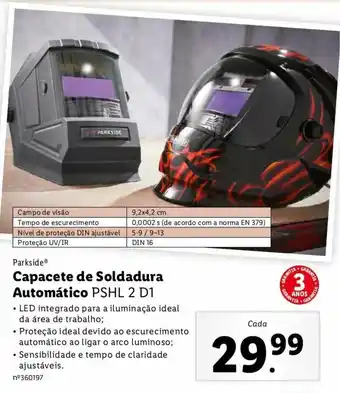 PArkside Capacete de Soldadura Automático PSHL 2 D1