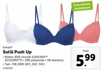 Lidl Esmara Sutiã Push Up 75B, 80B, 80C, 85C, 90C promoção