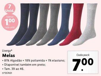 Lidl Livergy Meias 39 ao 46 promoção