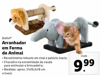 Lidl Zoofari Arranhador em Forma de Animal 51x16x5x18cm promoção